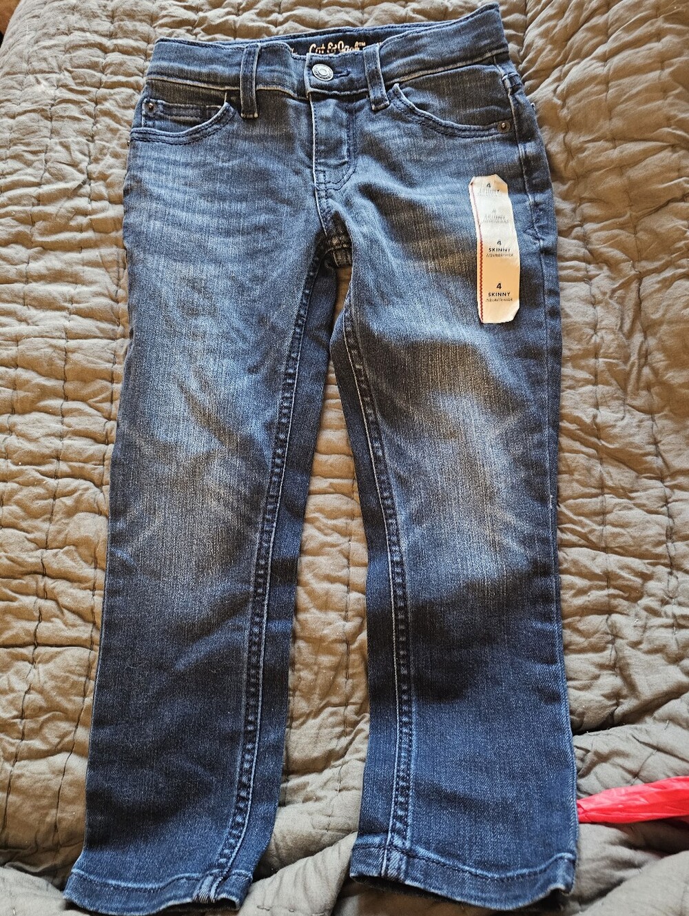 Cat And Jack Girls' Dark Blue Stretch Jeans - SIze 4 Skinny NWT Denim